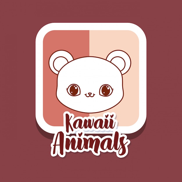 Vector kawaii dieren kaart