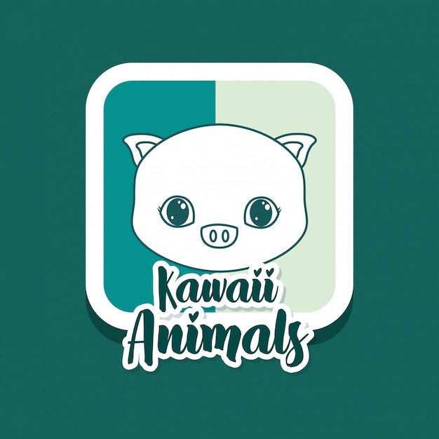 Kawaii dieren kaart