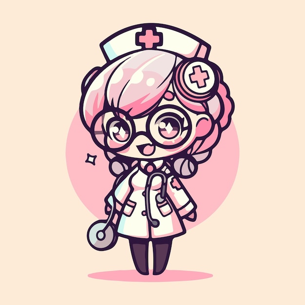 Kawaii doctor vector design in a cartoon style