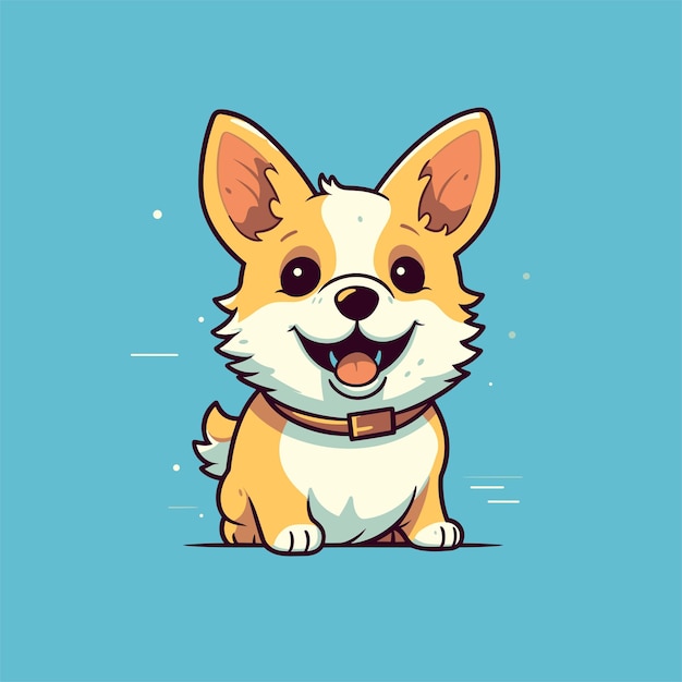 Cani kawaii cane shiba inu felice nell'illustrazione vettoriale del fumetto giapponese