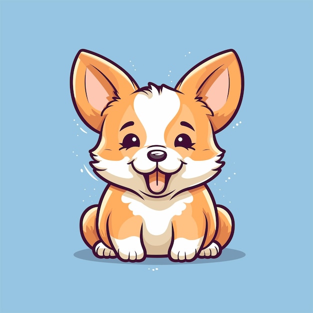 Vector kawaii dogs happy shiba inu dog in japan cartoon vector illustration