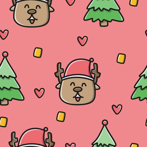 Kawaii doodle cartoon kerst ontwerp