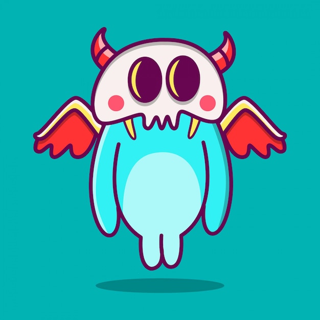 Kawaii doodle cartoon monster illustratie