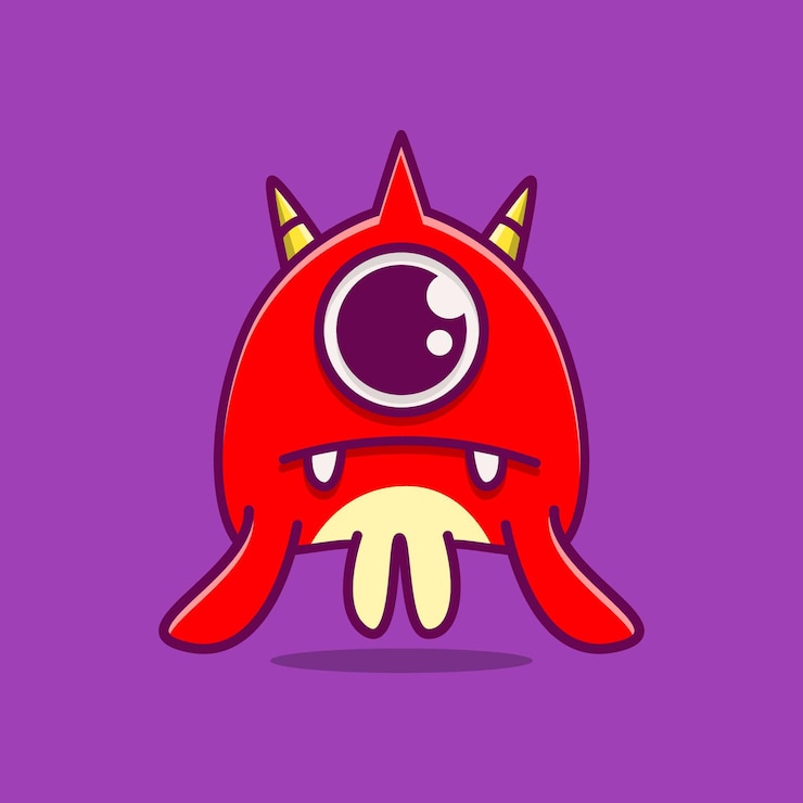 Vector かわいい落書きモンスター漫画のキャラクター