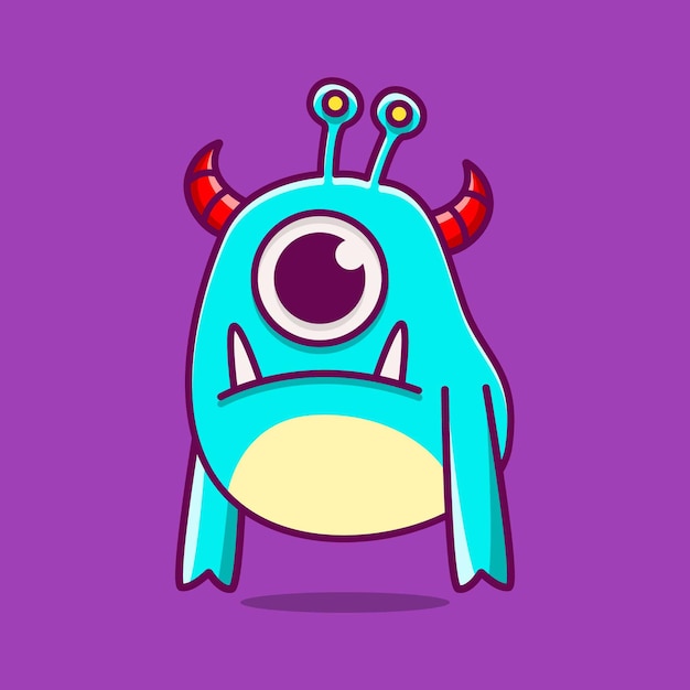 Kawaii doodle monster cartoon character