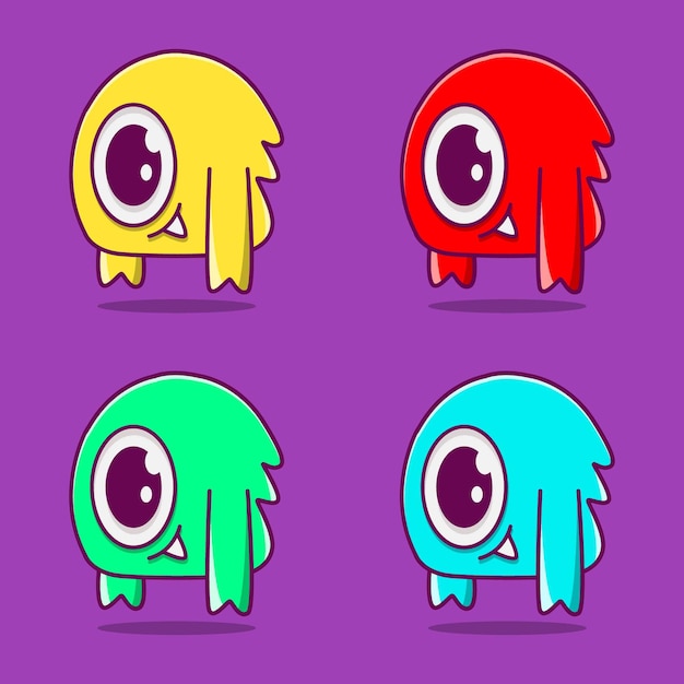 Kawaii doodle monster cartoon design