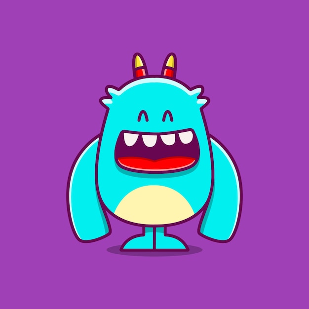 Kawaii doodle monster cartoon illustrazione