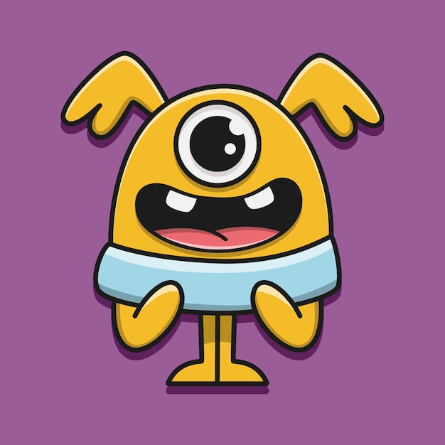 Kawaii doodle monster character illustration