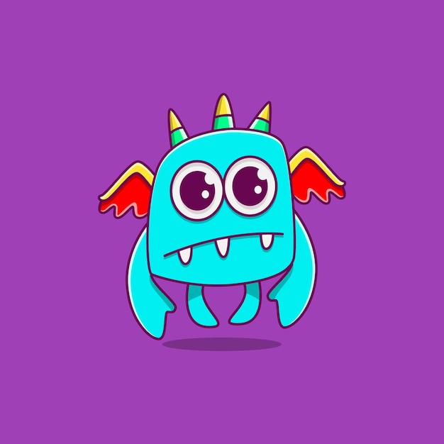 Kawaii doodle monster stripfiguur