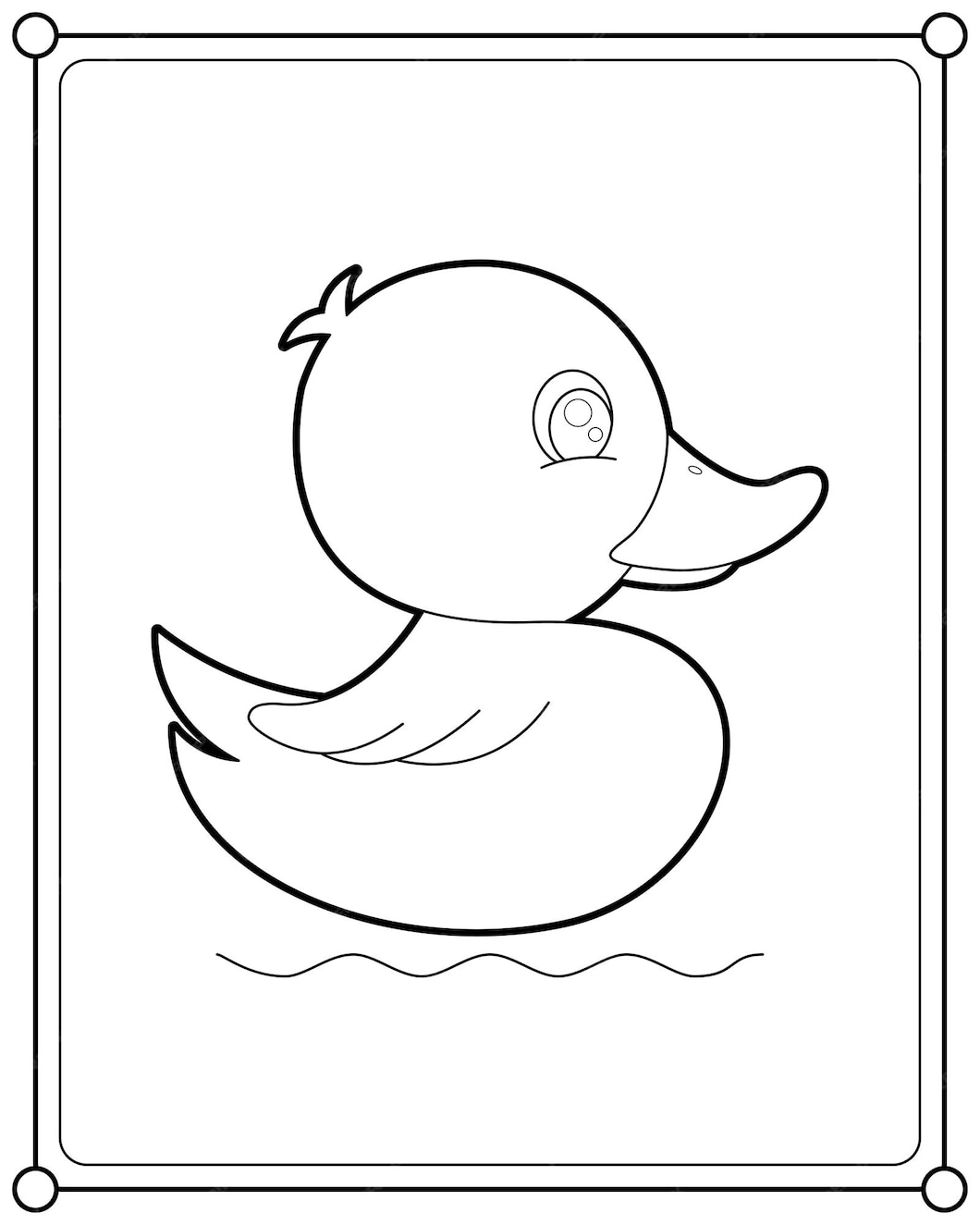 Premium Vector Kawaii duck suitable for children's coloring page
