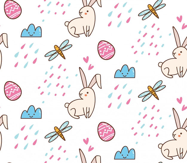 Kawaii easter background