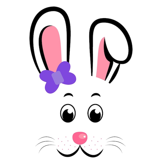 Vector kawaii easter bunny vector illustration