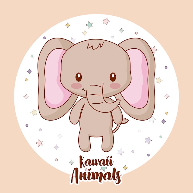 Icona di elefante kawaii