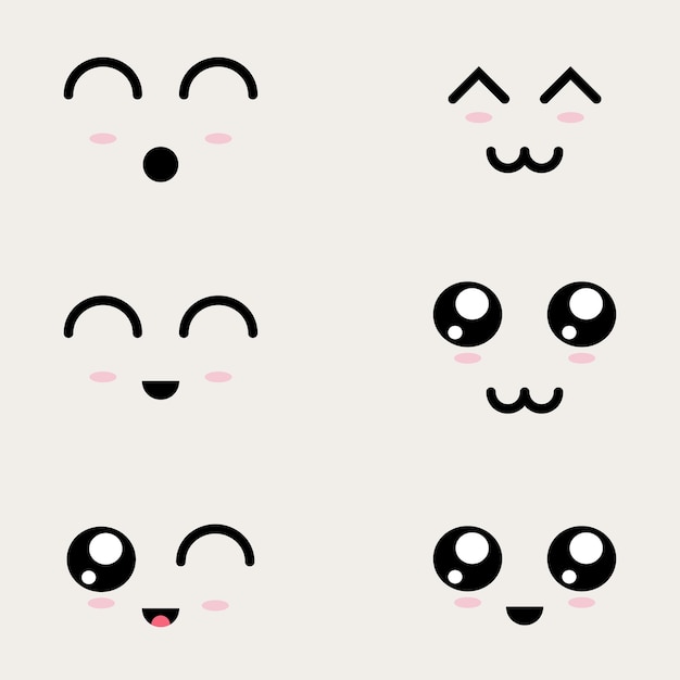 Vector kawaii eyes vector