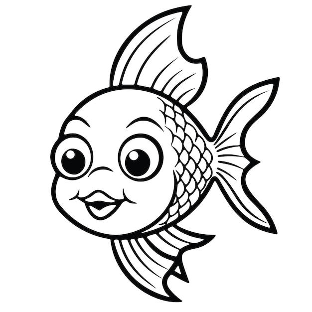 Kawaii Fish Coloring Page