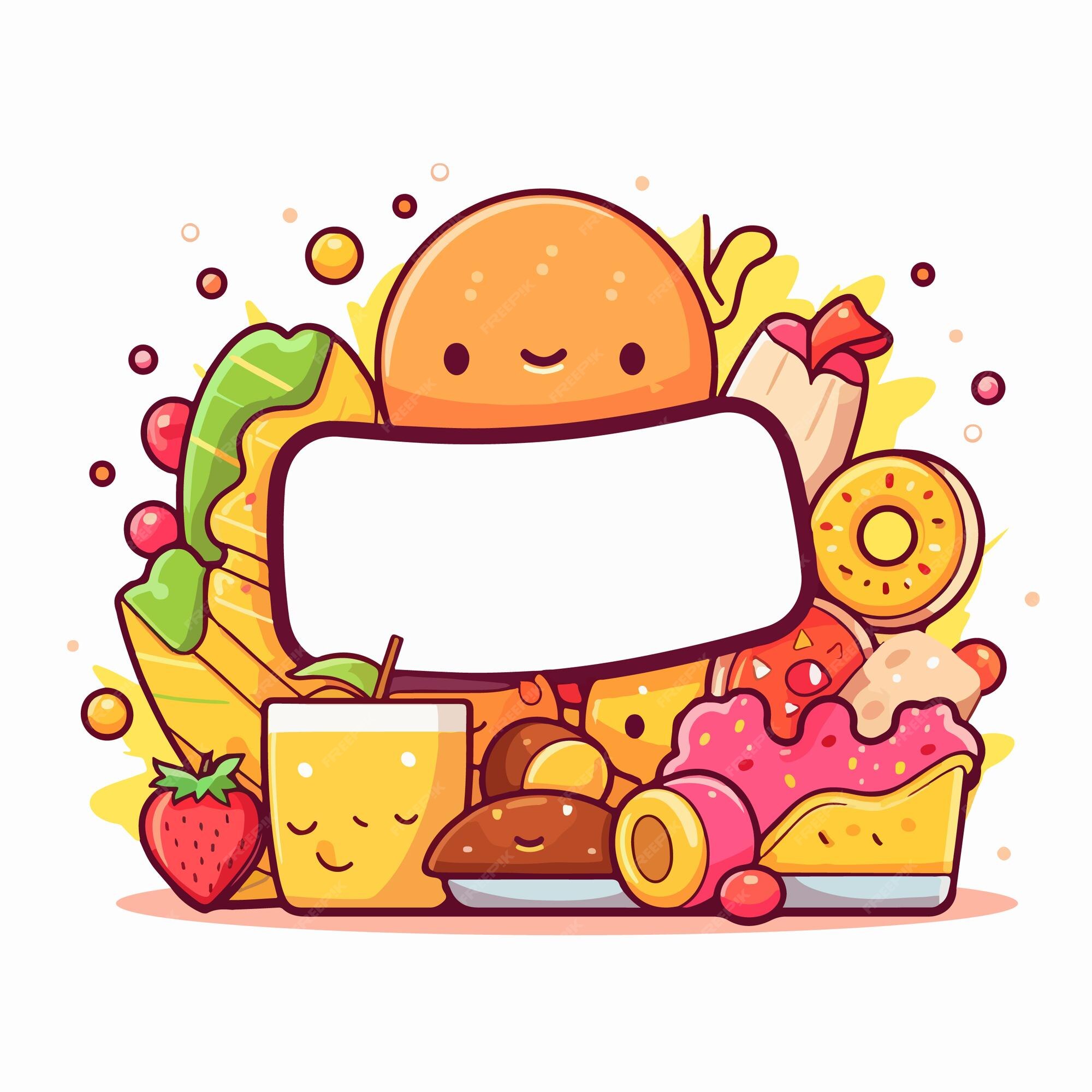 Cute Kawaii Food Clipart Collection 10974192 Vector Art at Vecteezy