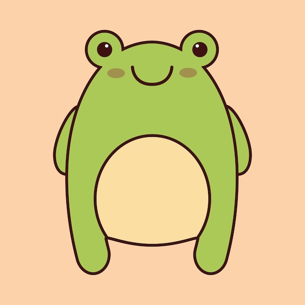 kawaii frog animal icon