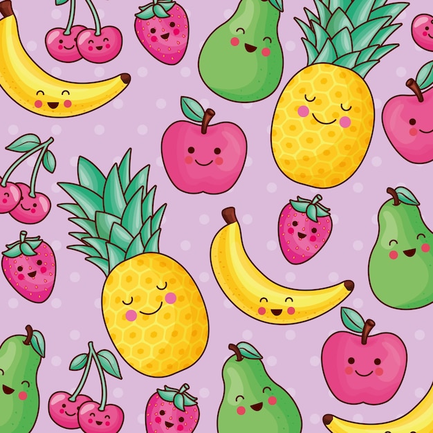 Kawaii fruitpatroon