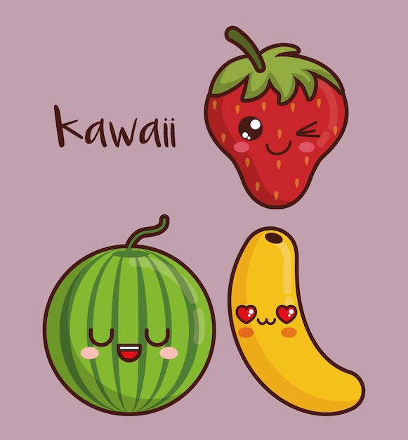 kawaii fruits icon