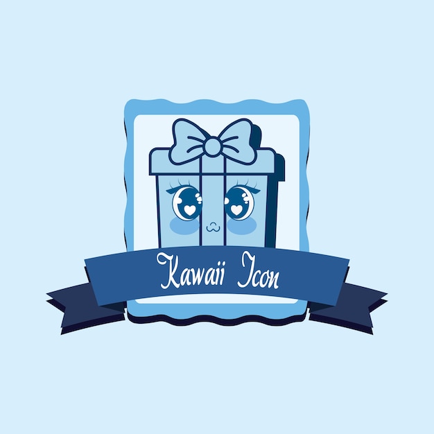 kawaii gift box icon