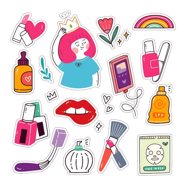 Kawaii girly sticker set fashion patch collection