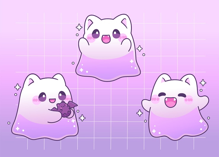 Vector kawaii halloween spook leuke sticker