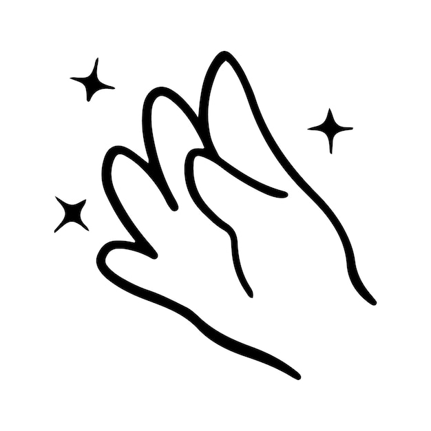 Kawaii Hand Gestures Sign and Symbol Isolated In White Background Cute doodle cartoon hand design