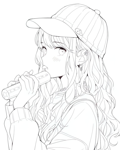 kawaii harmonica player Best Hand Draw Colorful Book EPS