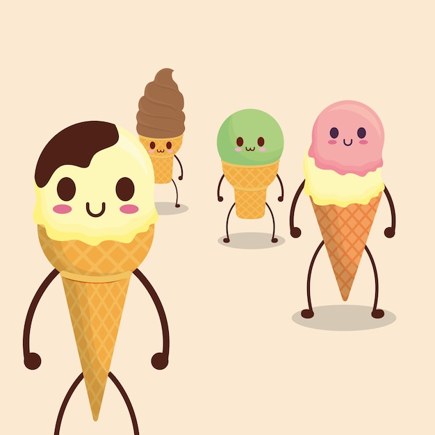 Kawaii ice creams