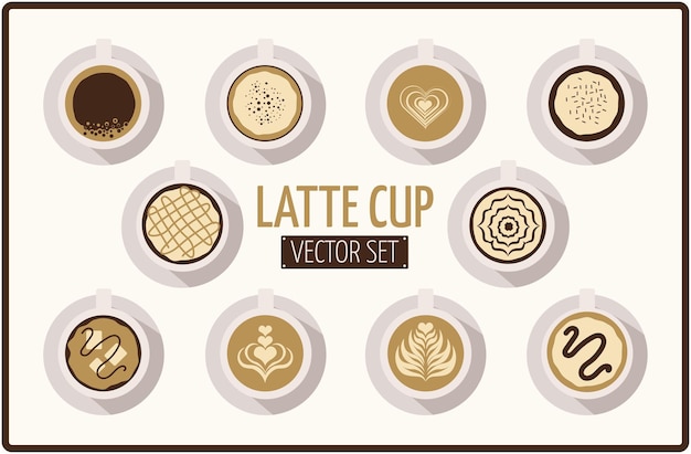 Kawaii Koffie Illustratie Vector Set