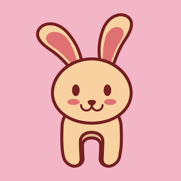 kawaii konijn pictogram op roze achtergrond