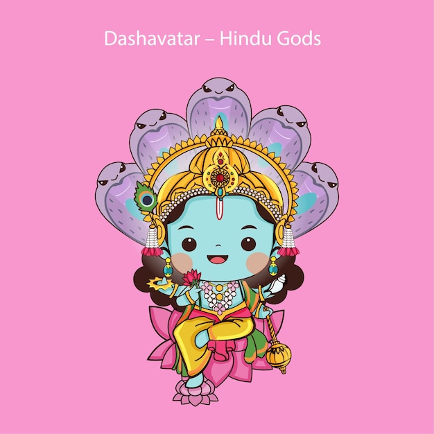 Kawaii lord Dashavatara refers to the ten avatars of Vishnu the Hindu god of preservation