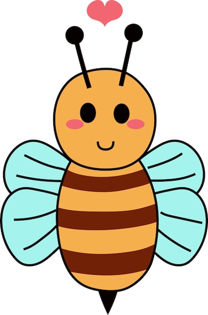 Kawaii Love Cartoon Cute Bee Illustration