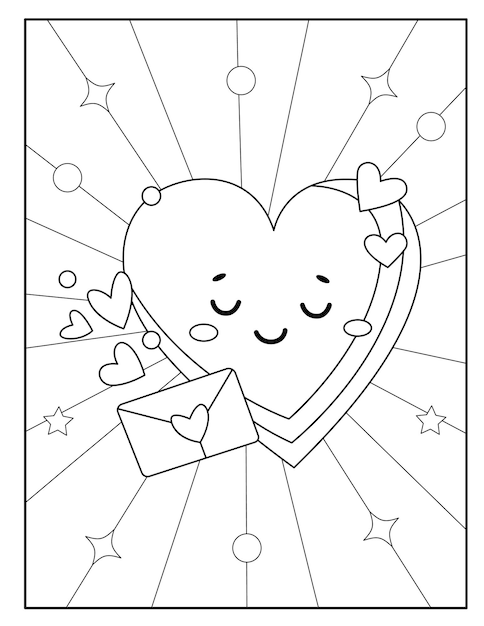 kawaii love coloring pages