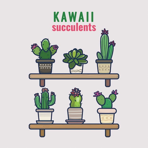 Kawaii Lovely pack of colorful cactus