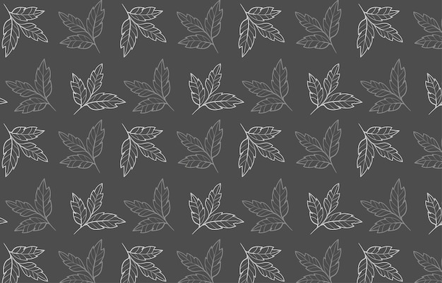 kawaii minimalist foliage seamless pattern