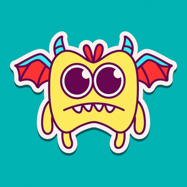 Kawaii monster doodle ontwerp illustratie