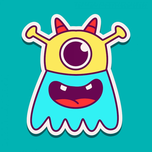 Vector kawaii monster doodle