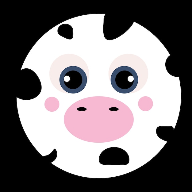 Vector kawaii moo gezicht kawaii moo gezicht