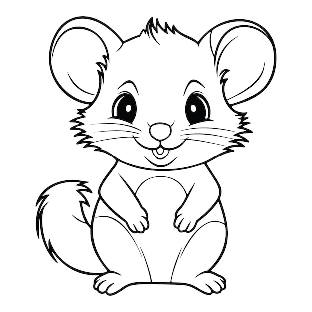 Vector kawaii opossum silhouette