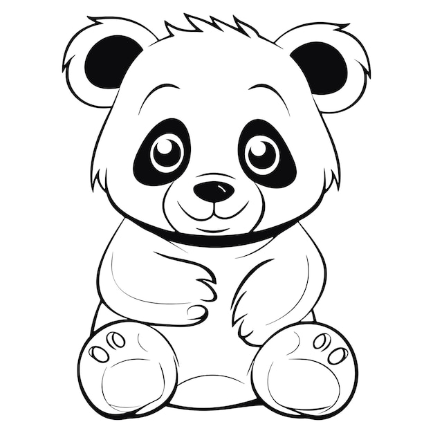 Kawaii panda kleurplaat