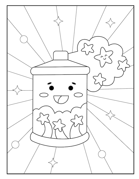 kawaii perfume bottle coloring page