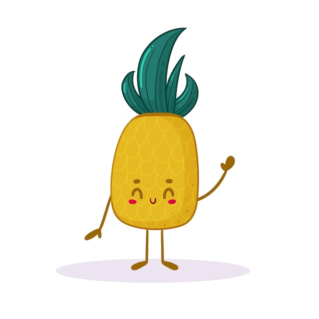 Kawaii pineapple character summer sticker