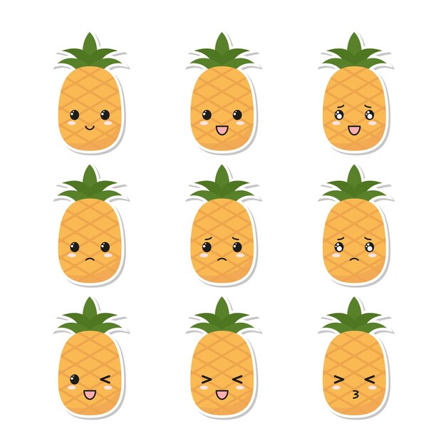 Kawaii Cute Fruits Sticker Image, in the Style of Kawaii Art, Meme