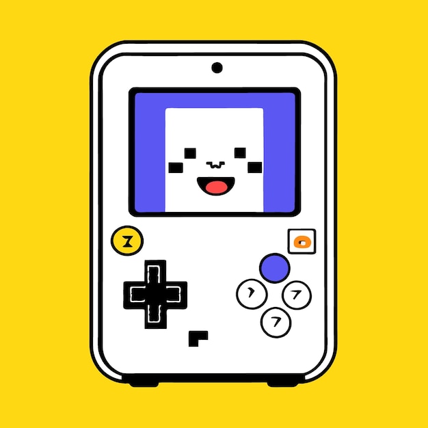 Kawaii pixel gamer modello illustrazione vettoriale cartoon