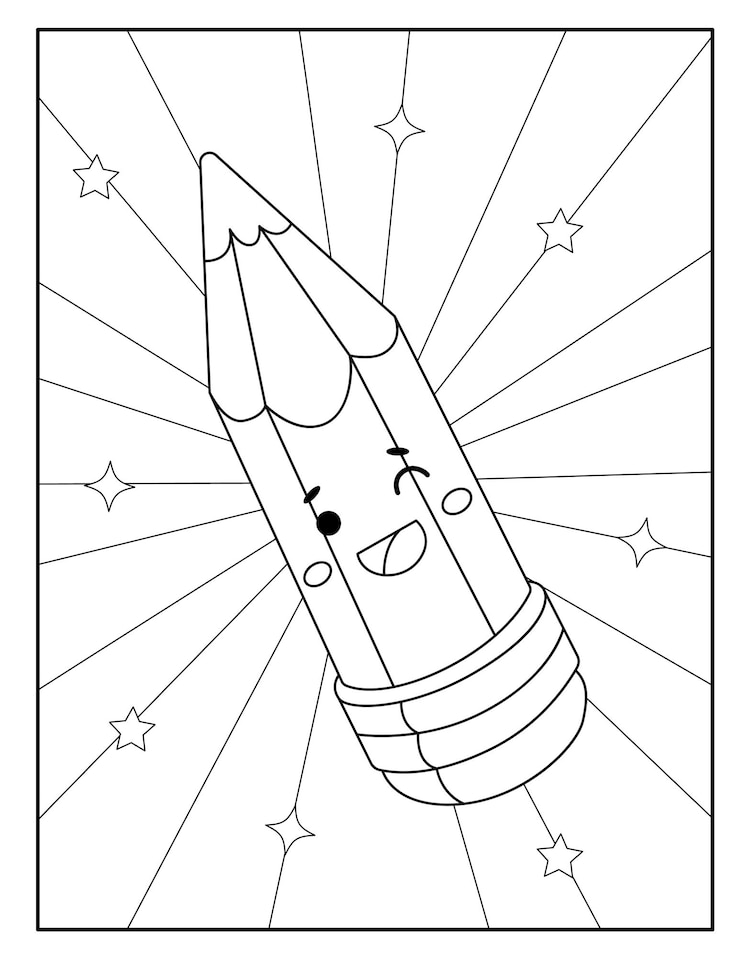 Vector kawaii potlood kleurplaat