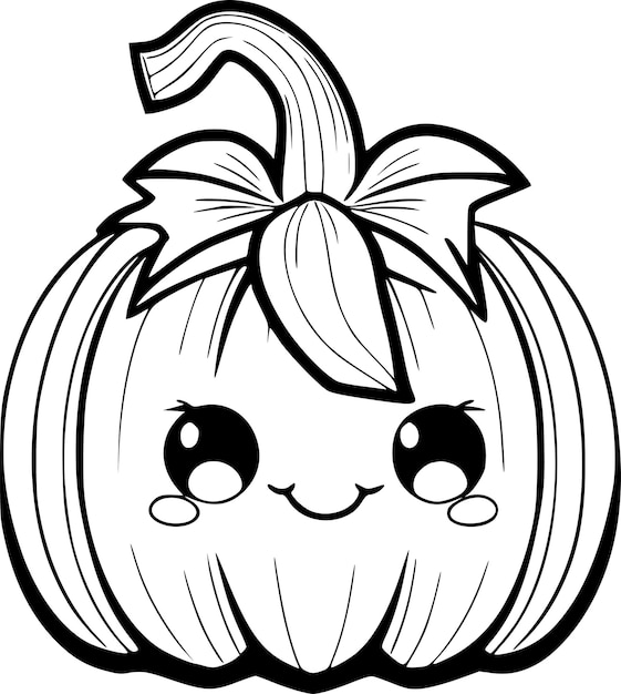 Kawaii Pumpkin coloring page