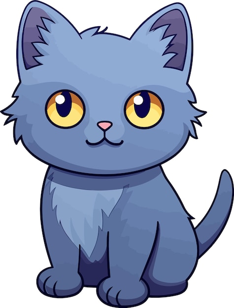 kawaii Russian Blue cat sticker