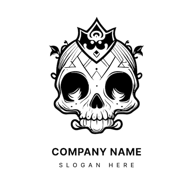 Kawaii Skull Logo Brings a Cute Twist to a Classic Design