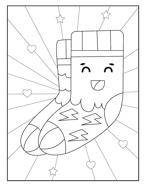 kawaii sock coloring pages